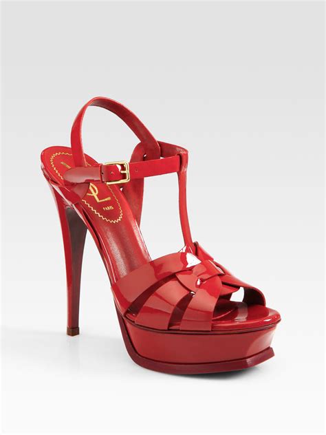 ysl tribute patent red|Saint Laurent Tribute Patent Platform Sandals .